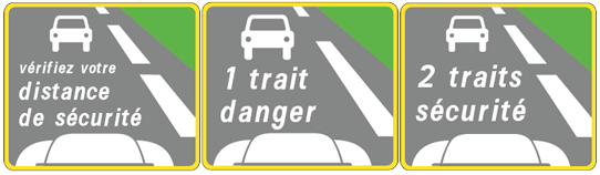 Autoroute 2 traits = securité